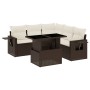 Set of 6-piece garden sofas and brown synthetic rattan cushions by , Garden sets - Ref: Foro24-3267903, Price: 474,97 €, Disc...