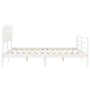 Double bed frame with white solid wood headboard by vidaXL, Beds and slatted bases - Ref: Foro24-3195302, Price: 152,99 €, Di...