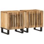 2 solid mango wood rough bedside tables 40x34x46 cm by , Nightstands - Ref: Foro24-377417, Price: 121,30 €, Discount: %