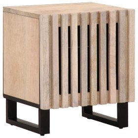 Massivholz-Nachttisch aus gebleichtem Mangoholz, 40x34x46 cm. von , Nachttische - Ref: Foro24-377422, Preis: 67,88 €, Rabatt: %