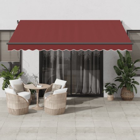 Automatic retractable awning with burgundy LEDs 400x350 cm by , Awnings - Ref: Foro24-3215001, Price: 675,99 €, Discount: %