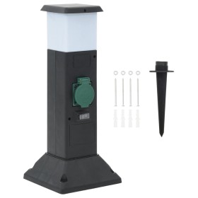 Outdoor column with 2 sockets and lamp 16x16x39.5 cm by , wall sockets - Ref: Foro24-4010099, Price: 37,15 €, Discount: %