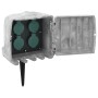 Outdoor plug with 4-way stake, gray stone appearance. by , wall sockets - Ref: Foro24-4010103, Price: 44,61 €, Discount: %