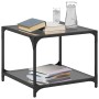 Black glass and steel coffee tables, set of 2, 50x50x40 cm by , Coffee table - Ref: Foro24-845973, Price: 85,90 €, Discount: %