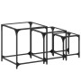 Stackable set of 3 steel coffee tables with glass top by , Coffee table - Ref: Foro24-845986, Price: 77,63 €, Discount: %