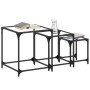 Stackable set of 3 steel coffee tables with glass top by , Coffee table - Ref: Foro24-845986, Price: 77,63 €, Discount: %