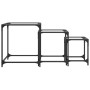 Stackable set of 3 steel coffee tables with glass top by , Coffee table - Ref: Foro24-845986, Price: 77,63 €, Discount: %