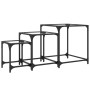 Stackable set of 3 steel coffee tables with glass top by , Coffee table - Ref: Foro24-845986, Price: 77,63 €, Discount: %