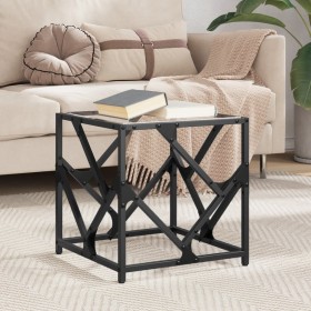 Steel coffee table with transparent glass top 40x40x41 cm by , Coffee table - Ref: Foro24-845990, Price: 43,99 €, Discount: %