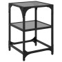 Mesa de centro de acero y superficie vidrio negro 30x30x45 cm de , Mesas de centro - Ref: Foro24-846000, Precio: 39,85 €, Des...