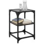 Mesa de centro de acero y superficie vidrio negro 30x30x45 cm de , Mesas de centro - Ref: Foro24-846000, Precio: 39,85 €, Des...