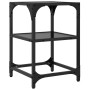 Mesa de centro de acero y superficie vidrio negro 30x30x45 cm de , Mesas de centro - Ref: Foro24-846000, Precio: 39,85 €, Des...