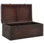 Chest with brown plywood latches 79.5x39.5x39.5 cm by , Storage trunks - Ref: Foro24-4010548, Price: 113,23 €, Discount: %