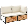 Zweiplätziges Gartensofa mit massivem Akazienholz und Kissen. von , Modulare Sofas für den Außenbereich - Ref: Foro24-367649,...