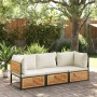 Zweiplätziges Gartensofa mit massivem Akazienholz und Kissen. von , Modulare Sofas für den Außenbereich - Ref: Foro24-367649,...