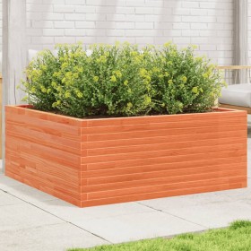 Solid pine wood planter in brown wax 110x110x46 cm by , Pots and planters - Ref: Foro24-3282436, Price: 238,99 €, Discount: %