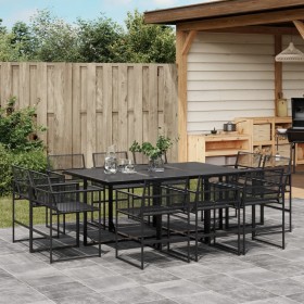 Garten-Essgruppe 11-teilig aus schwarzem Kunststoff-Rattan von , Gartensets - Ref: Foro24-3295039, Preis: 579,31 €, Rabatt: %