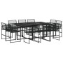 Garten-Essgruppe 11-teilig aus schwarzem Kunststoff-Rattan von , Gartensets - Ref: Foro24-3295039, Preis: 579,31 €, Rabatt: %