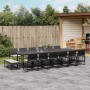 Garden furniture set 17 pieces with black synthetic rattan cushions by , Garden sets - Ref: Foro24-3295072, Price: 895,99 €, ...