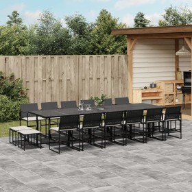 Garden furniture set 17 pieces with black synthetic rattan cushions by , Garden sets - Ref: Foro24-3295072, Price: 897,40 €, ...