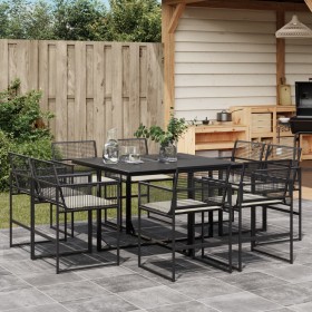 9-piece garden dining set with black synthetic rattan cushions by , Garden sets - Ref: Foro24-3295013, Price: 453,99 €, Disco...