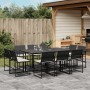 Set de comedor jardín 11 pzas con cojines ratán sintético negro de , Conjuntos de jardín - Ref: Foro24-3295064, Precio: 551,9...