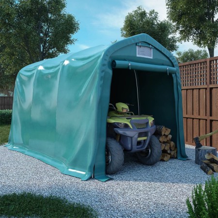 Grünes PVC-Lagergaragenzelt 2,4 x 3,6 m von vidaXL, Zelte und Pavillons - Ref: Foro24-3056432, Preis: 559,71 €, Rabatt: %