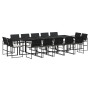 Garden dining set with 15-piece black synthetic rattan cushions. by , Garden sets - Ref: Foro24-3295066, Price: 842,97 €, Dis...