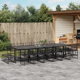 Garten-Essgruppe 17-teilig aus schwarzem synthetischem Rattan von , Gartensets - Ref: Foro24-3295047, Preis: 920,99 €, Rabatt: %