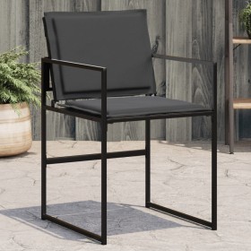 Garden chairs with cushions, 4 units, black steel and textilene. by , Garden chairs - Ref: Foro24-4008584, Price: 153,99 €, D...