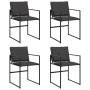 Garden chairs with cushions, 4 units, black steel and textilene. by , Garden chairs - Ref: Foro24-4008584, Price: 154,72 €, D...