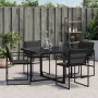 Garden chairs with cushions, 4 units, black steel and textilene. by , Garden chairs - Ref: Foro24-4008584, Price: 154,72 €, D...