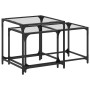 Stackable coffee tables with glass top, set of 2, steel. by , Coffee table - Ref: Foro24-845984, Price: 70,36 €, Discount: %