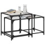 Stackable coffee tables with glass top, set of 2, steel. by , Coffee table - Ref: Foro24-845984, Price: 70,36 €, Discount: %