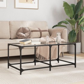 Glass and steel coffee table, 98.5x50x40 cm by , Coffee table - Ref: Foro24-845978, Price: 56,99 €, Discount: %