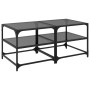 Glass surface coffee table 2 units black steel 50x50x45 cm by , Coffee table - Ref: Foro24-846009, Price: 92,26 €, Discount: %