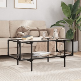 Glass and steel coffee table, 98.5x50x45 cm by , Coffee table - Ref: Foro24-846042, Price: 79,99 €, Discount: %