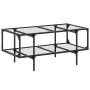 Glass and steel coffee table, 98.5x50x45 cm by , Coffee table - Ref: Foro24-846042, Price: 77,61 €, Discount: %