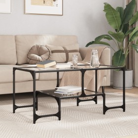 Glass and steel coffee table, 98.5x50x45 cm by , Coffee table - Ref: Foro24-846014, Price: 68,99 €, Discount: %