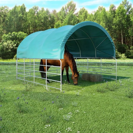 Carpa para ganado PVC verde 3,7x3,7 m de vidaXL, Carpas y cenadores - Ref: Foro24-3056433, Precio: 405,34 €, Descuento: %