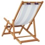 Folding beach chair made of solid eucalyptus wood and blue and white fabric. by , Garden chairs - Ref: Foro24-366563, Price: ...