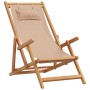 Folding beach chair made of solid eucalyptus wood and taupe fabric. by , Garden chairs - Ref: Foro24-366561, Price: 66,99 €, ...