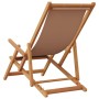 Folding beach chair made of solid eucalyptus wood and taupe fabric. by , Garden chairs - Ref: Foro24-366561, Price: 66,99 €, ...