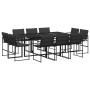 11-piece garden dining set with black textilene cushions by , Garden sets - Ref: Foro24-3295079, Price: 528,55 €, Discount: %