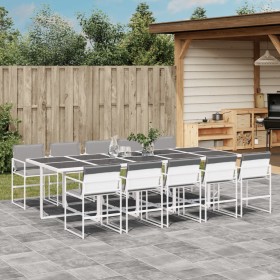 11-piece garden dining set with white textilene cushions by , Garden sets - Ref: Foro24-3295091, Price: 667,99 €, Discount: %