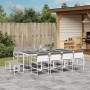 13-piece garden dining set with white textilene cushions by , Garden sets - Ref: Foro24-3295100, Price: 581,42 €, Discount: %