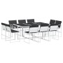 11-piece garden dining set with white textilene cushions by , Garden sets - Ref: Foro24-3295109, Price: 529,99 €, Discount: %