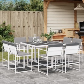 9-piece garden dining set with white textilene cushions by , Garden sets - Ref: Foro24-3295093, Price: 404,99 €, Discount: %