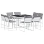 9-piece garden dining set with white textilene cushions by , Garden sets - Ref: Foro24-3295093, Price: 405,56 €, Discount: %