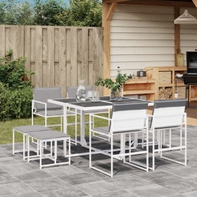 9-piece garden dining set with white textilene cushions by , Garden sets - Ref: Foro24-3295098, Price: 331,99 €, Discount: %